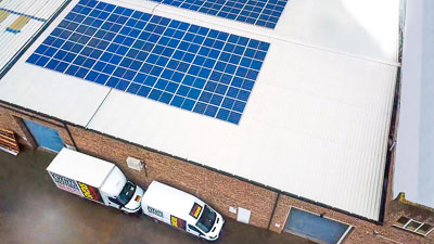 Perton Signs show their commitment to the environment with Solar Panels . Installed in 2019, they now provide over 50% of Perton’s electricity, using renewable energy, reducing costs and helping to save the planet. Green energy. Renewable energy